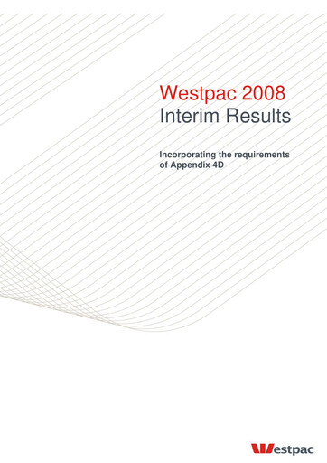 Thumbnail Westpac Banking Half-year Report 2008-h1