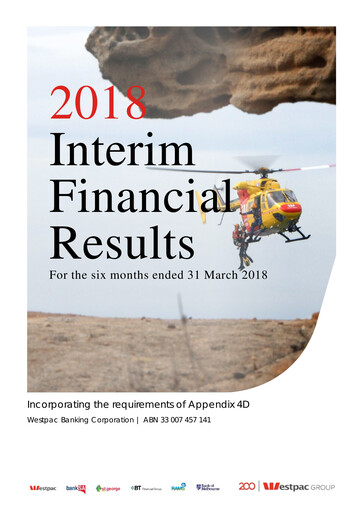 Thumbnail Westpac Banking Half-year Report 2018-h1