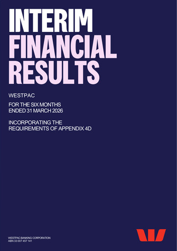 Thumbnail Westpac Banking Half-year Report 2026-h1