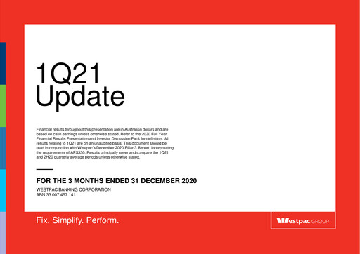 Thumbnail Westpac Banking Quarterly Report 2021-q1
