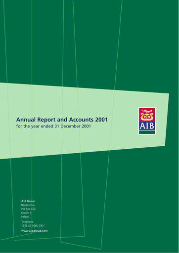 Miniature AIB Group (Allied Irish Banks)  Rapport annuel 2001