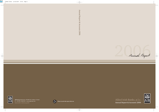 Miniature AIB Group (Allied Irish Banks)  Rapport annuel 2006