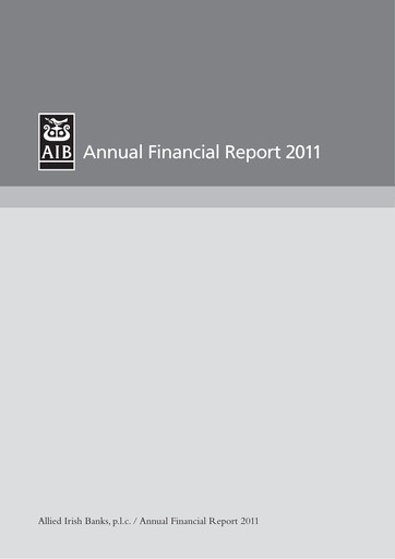 Thumbnail AIB Group (Allied Irish Banks)  Annual Report 2011