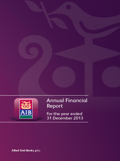 Miniature AIB Group (Allied Irish Banks)  Bilan financier 2013
