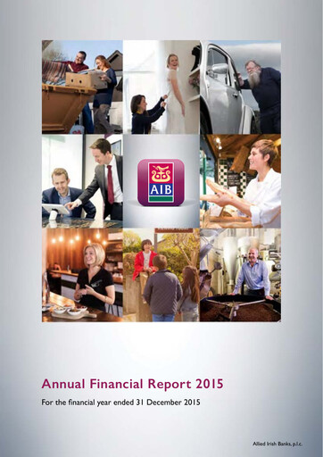 Miniature AIB Group (Allied Irish Banks)  Bilan financier 2015