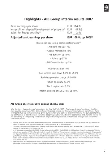 Thumbnail AIB Group (Allied Irish Banks)  Half-year Report 2007-h1