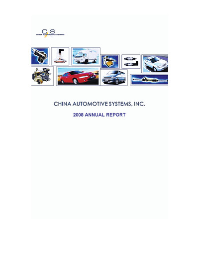 Miniature China Automotive Systems Rapport annuel 2008