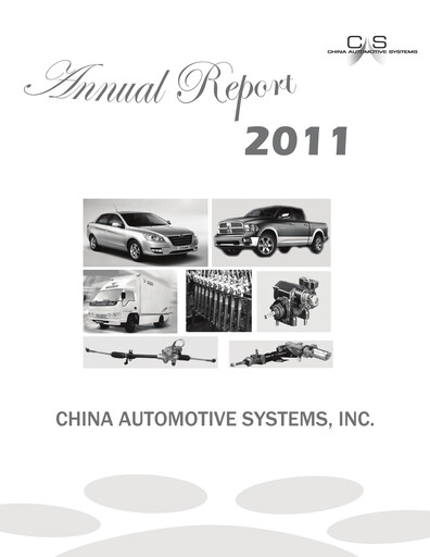 Miniature China Automotive Systems Rapport annuel 2011