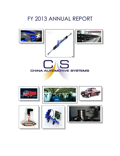 Miniature China Automotive Systems Rapport annuel 2013