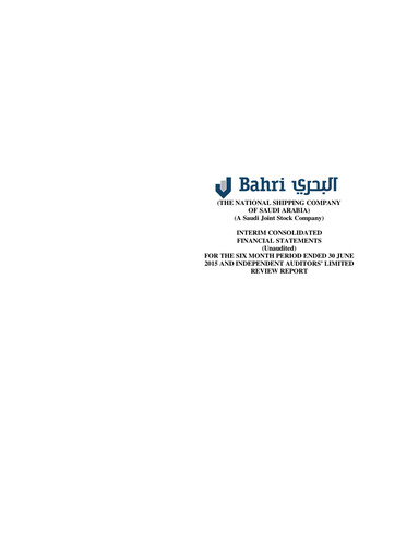 Thumbnail National Shipping Company of Saudi Arabia (Bahri) Financial Statement 2015-h1