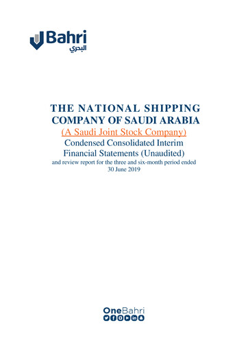 Thumbnail National Shipping Company of Saudi Arabia (Bahri) Financial Statement 2019-h1