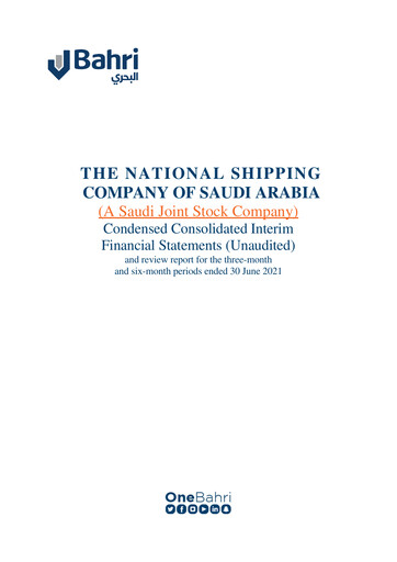 Thumbnail National Shipping Company of Saudi Arabia (Bahri) Financial Statement 2021-h1
