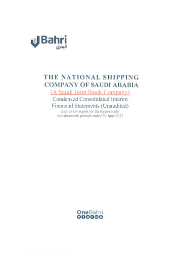 Thumbnail National Shipping Company of Saudi Arabia (Bahri) Financial Statement 2022-h1