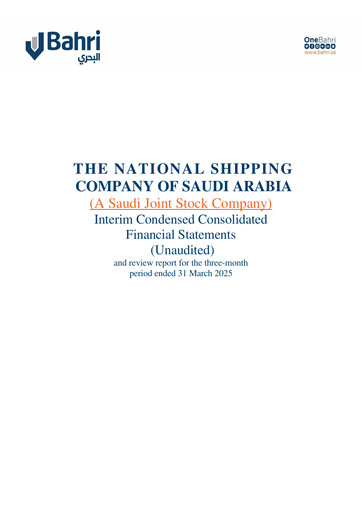 Thumbnail National Shipping Company of Saudi Arabia (Bahri) Quarterly Report 2025-q1