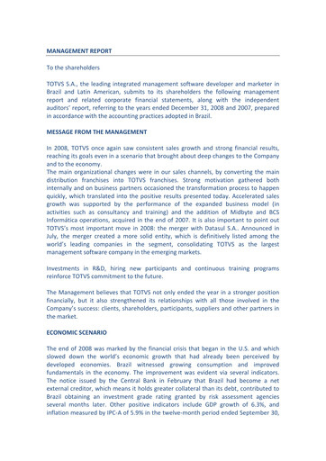 Thumbnail TOTVS Financial Statement 2008