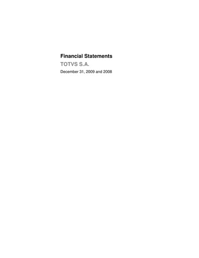Thumbnail TOTVS Financial Statement 2009