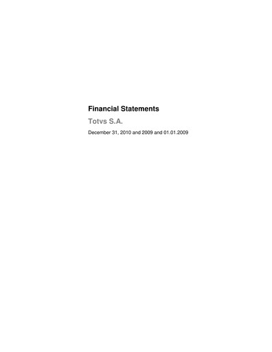 Thumbnail TOTVS Financial Statement 2010