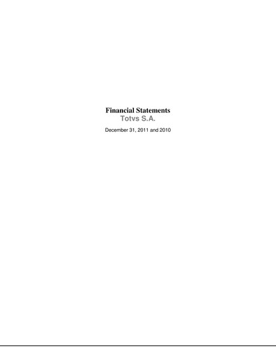 Thumbnail TOTVS Financial Statement 2011