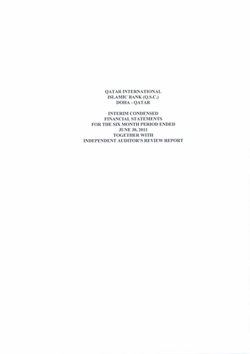 Thumbnail Qatar International Islamic Bank Financial Statement 2011-h1
