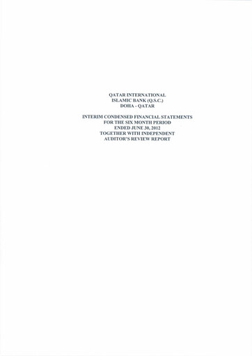 Thumbnail Qatar International Islamic Bank Financial Statement 2012-h1