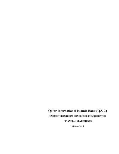 Thumbnail Qatar International Islamic Bank Financial Statement 2013-h1