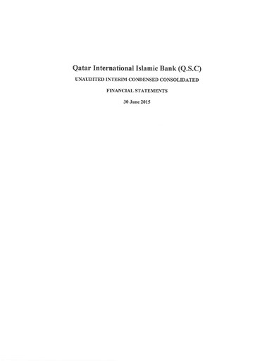 Thumbnail Qatar International Islamic Bank Financial Statement 2015-h1