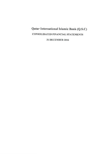 Thumbnail Qatar International Islamic Bank Financial Statement 2016
