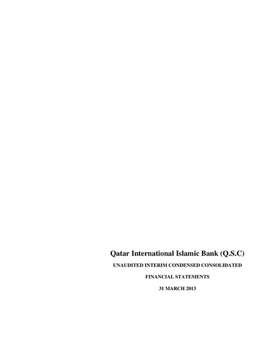 Thumbnail Qatar International Islamic Bank Quarterly Report 2013-q1