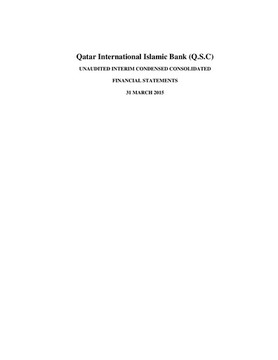 Thumbnail Qatar International Islamic Bank Quarterly Report 2015-q1