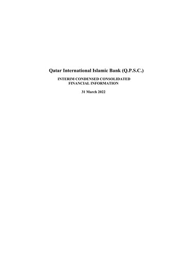 Thumbnail Qatar International Islamic Bank Quarterly Report 2022-q1