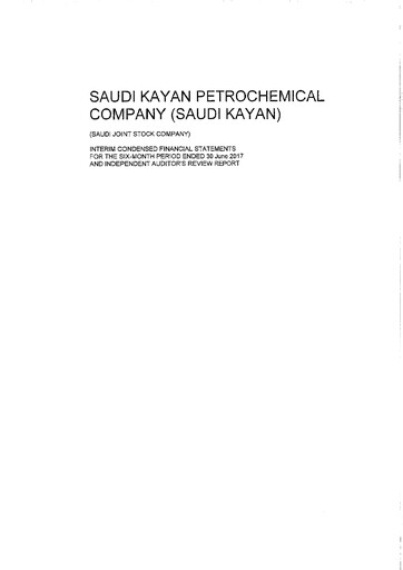 Thumbnail Saudi Kayan Petrochemical Company Financial Statement 2017-h1