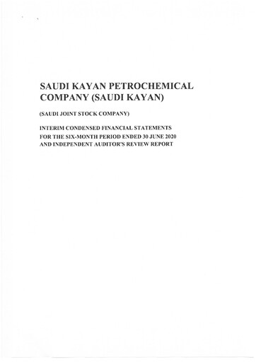 Thumbnail Saudi Kayan Petrochemical Company Financial Statement 2020-h1