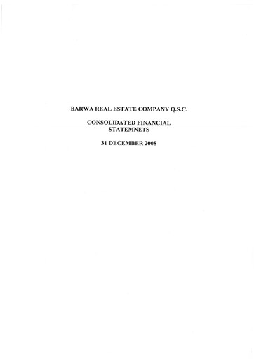 Thumbnail Barwa Real Estate Company Financial Statement 2008