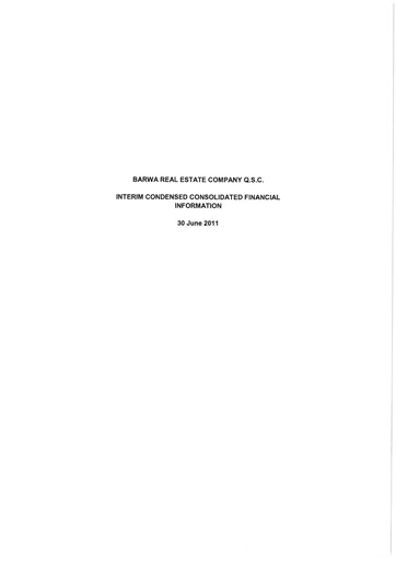 Thumbnail Barwa Real Estate Company Financial Statement 2011-h1