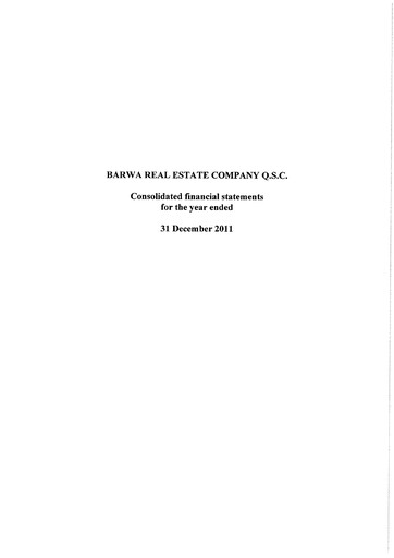 Thumbnail Barwa Real Estate Company Financial Statement 2011