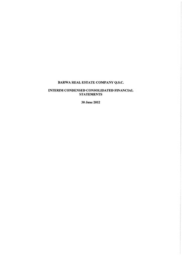 Thumbnail Barwa Real Estate Company Financial Statement 2012-h1