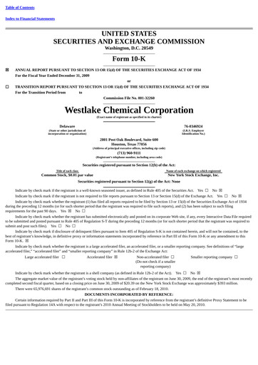 Thumbnail Westlake Corporation
 Annual Report 2009