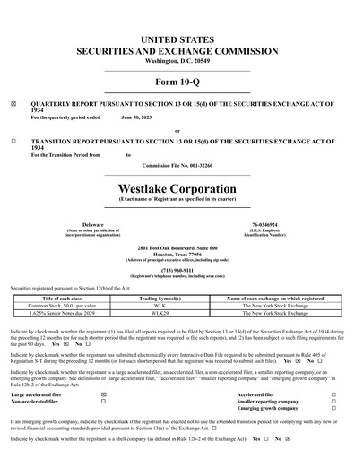 Thumbnail Westlake Corporation
 Quarterly Report 2023-q2