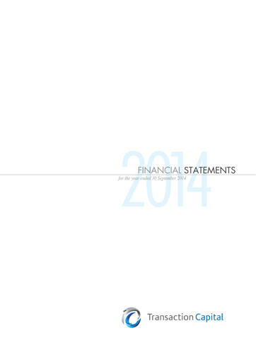Thumbnail Transaction Capital Financial Statement 2014