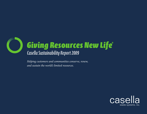 Thumbnail Casella Waste Systems
 Sustainability Report 2009