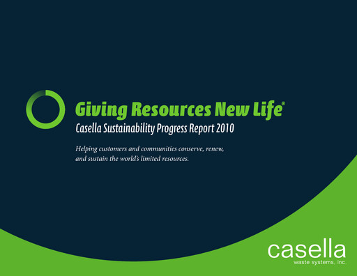 Thumbnail Casella Waste Systems
 Sustainability Report 2010
