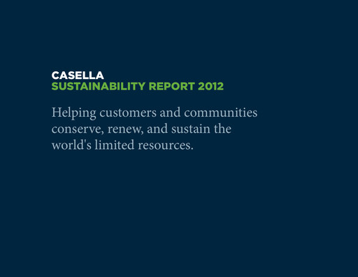 Thumbnail Casella Waste Systems
 Sustainability Report 2012