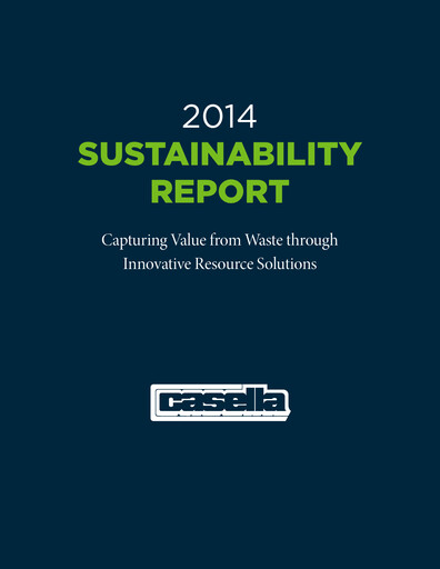 Thumbnail Casella Waste Systems
 Sustainability Report 2014