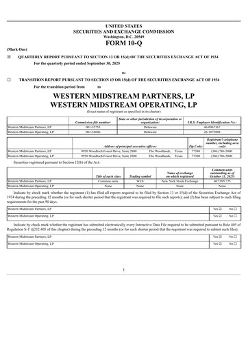 Miniature Western Midstream
 Rapport trimestriel 2025-q3