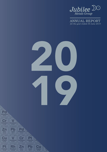 Miniature Jubilee Metals Group Rapport annuel fy2019