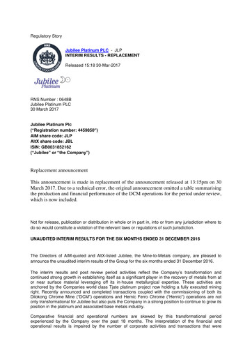 Thumbnail Jubilee Metals Group Half-year Report fy2017-h1