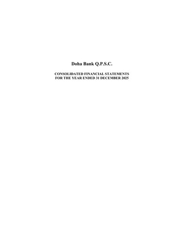 Thumbnail Doha Bank Financial Statement 2025