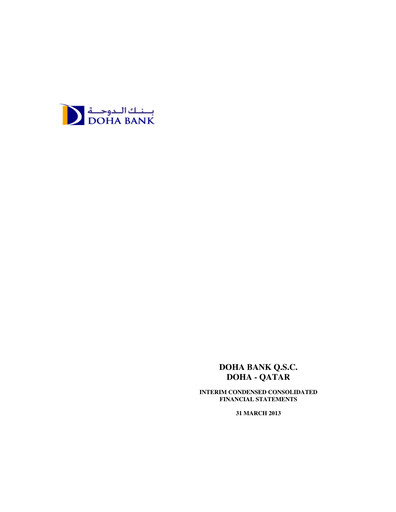 Thumbnail Doha Bank Quarterly Report 2013-q1