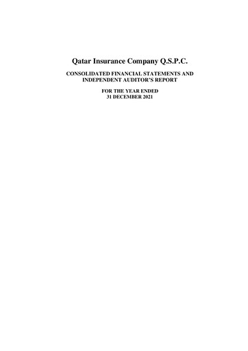 Miniature Qatar Insurance Company Bilan financier 2021