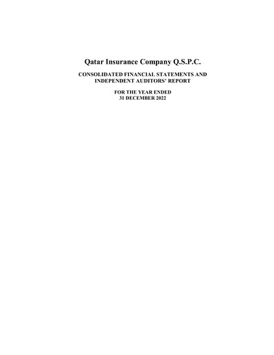Miniature Qatar Insurance Company Bilan financier 2022